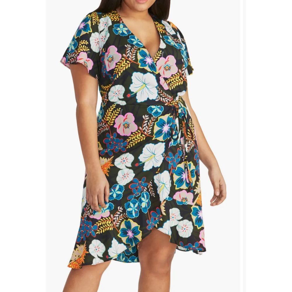 RACHEL Rachel Roy Floral High-Low Wrap Dress NWT